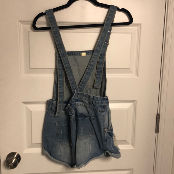 Distressed Jean Overalls (Size Small) - Picture 5 of 7